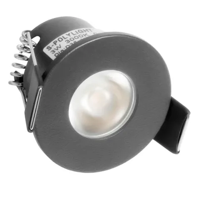 Produktbild von S-Polylight PREMIUM Mini LED- Einbauspots Warmweiss 3.000K, DIMMBAR, IP65, FUNK 3W LED Einbaustrahler Terrassenüberdachung, Terrassenbeleuchtung, Bad, Sauna, LED Spots (ANTHRAZIT, 1x LED-Spot)