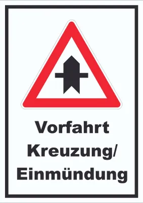 Produktbild von Vorfahrt nächste Kreuzung/Einmündung Schild A5 Rückseite selbstklebend