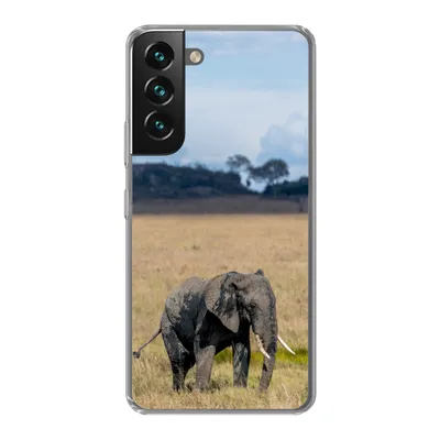 Produktbild von MuchoWow® Handyhülle Schutzhülle Hülle für Samsung Galaxy S22 Elefant - Gras - Tiere - Natur Silikon Softcase Handy Hülle - Mobiltelefonhülle