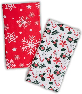 Produktbild von Weihnachtliche Küchentücher im Set, 2 Baumwoll-Handtücher mit festlichem Design