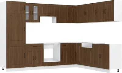 Produktbild von 14-tlg. Küchenschrank-Set Kalmar Braun Eichen-Optik Holzwerkstoff