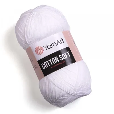 Obrázek produktu pro YarnArt Bavlna Soft příze 100 g / 600 m - barva 62 optická bílá - bavlněná příze