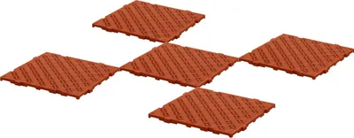 Produktbild von 5 Stück Bodenroste 500 x 500 x 25 mm in Rot-Braun
