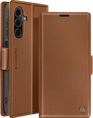 Image de Avizar, étui pour Samsung Galaxy A26 Wallet Anti-RFID, marron