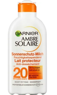 Zdjęcie produktu dla Garnier Ambre Solaire, Mleczko do opalania, SPF 20, 200 ml (PRODUKT Z NIEMIEC)