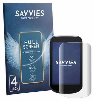 Produktbild von 4x Savvies Fullscreen Schutzfolie für iGPSPORT BSC500 Displayschutz Folie Fullcover Klar Transparent