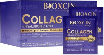 Produktbild von Bioxcin Collagen & Hyaluronic Acid suplement diety na włosy, skórę i paznokcie