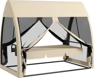 Produktbild von Schaukelbank – Verandaschaukel – Gartenschaukel – 3-Sitzer-Schaukel – Außenschaukel – 2-in-1: Schaukel und Liege