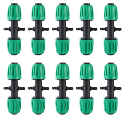 Immagine prodotto di Raccordi per tubi di irrigazione, 10 pezzi, da 1/2" a 2 vie da 1/4", per tubi da 13 mm/4 mm, per irrigazione del giardino