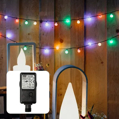 LED-Lichterkette, bunt, 80 Lampen, 6h-Timer, Außenbereich