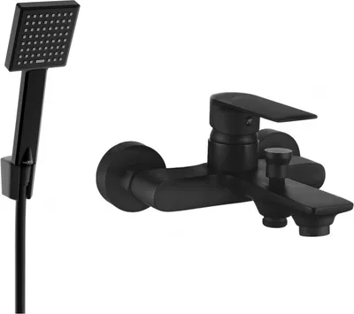 Produktbild von Mexen Royo R45 Wannenbatterie mit Brausegarnitur, Schwarz - 7223R45-70