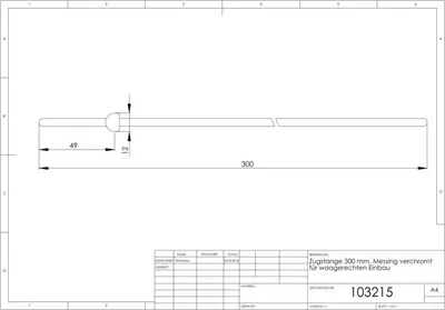 Produktbild von ASW Zugstange für Excentergarnitur 103215 300 mm, waagerecht