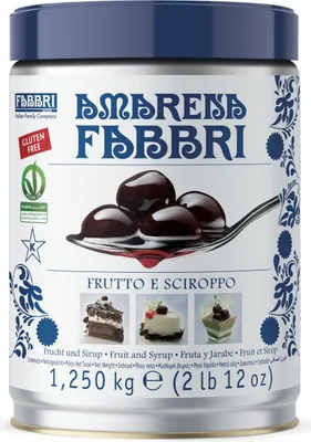Zdjęcie produktu dla Fabbri 1905 - Amarena Fabbri w puszce 1,25 kg |Wyprodukowane i zanurzone w syropie Amarena Fabbri