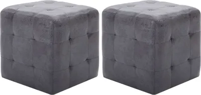Produktbild von Pouf 2 Stk. Grau 30x30x30 cm Wildleder-Optik