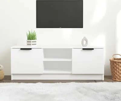 Zdjęcie produktu dla The Living Store szafka pod telewizor biała 102x35x36,5 cm materiał drewnopochodny