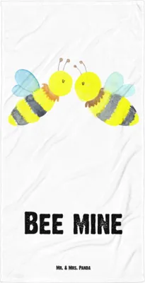 Produktbild von Mr. & Mrs. Panda Strandtuch Biene Liebe - Weiß - Geschenk, Duschhandtuch, Großes Badehandtuch, Handtuch, Duschtuch
