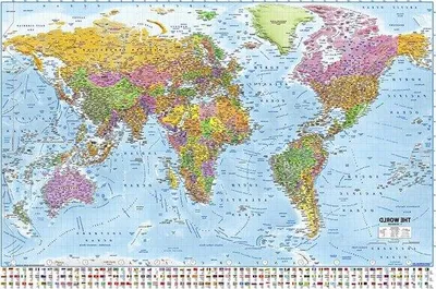 Obrázok produktu pre Veľký plagát s mapou sveta vo veľkosti XXL s vlajkami – ideálny pre cestovateľov – jedinečný kus – farebný – 91,5 cm x 61 cm