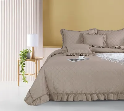 Produktbild von Taupe Picued Bed Panquette Door 140X200Cm Pled Falbanks Ruffy