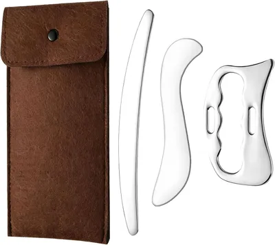Obrázok produktu pre Nástroj Gua Sha 3 v 1, z nehrdzavejúcej ocele 304, masážny nástroj, nástroj na lymfodrenáž