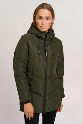 Produktbild von OXMO OXJunchen Damen Winterjacke Damenjacke Jacke mit Kapuze Eingrifftaschen Reißverschluss Regular fit