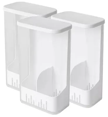 Produktbild von 3er Set Kräuter Aufbewahrungsbehälter – Frischhaltebox mit Wasserreservoir, für Kühlschrank & Küche, transparent