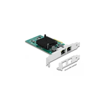 Zdjęcie produktu dla DeLOCK Karta PCI Express > 2 x Gigabit LAN, Wewnętrzny, Przewodowa, PCI Express, Ethernet, 1000 Mbit/s, Czarny, Zielony, Metaliczny