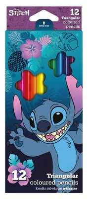 Image de Craie triangulaire Colorino Stitch, 12 couleurs