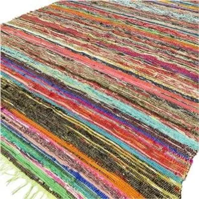 Imagen del producto de Alfombra de trapo de lujo de 151 x 90 cm - Verde