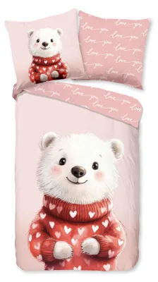 Produktbild von Good Morning Flanell-Bettwäsche-Garnitur Perdy Farbe Rosa Größe 135x200+80x80