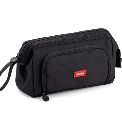 Produktbild von STILVORA Federmäppchen Große Kapazität, Canvas Federtasche – Doppellagig, Multifunktional, Handgriff, Schreinbox, Schiff-Fenster-Design, Praktisch & Stylisch, Schwarz