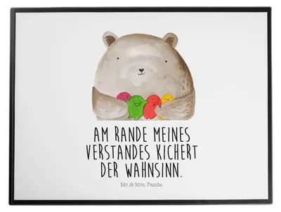 Produktbild von Mr. & Mrs. Panda schreibtischunterlage Bär Gefühl - Weiß - Geschenk, Schreibunterlage, Teddybär, Wahnsinn, malunterlage, bastelunterlagen, schreibtischunterlagen
