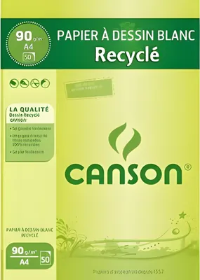 Produktbild von CANSON Malblock Recycling, DIN A4, 90 g/qm, 50 Blatt (5297375)