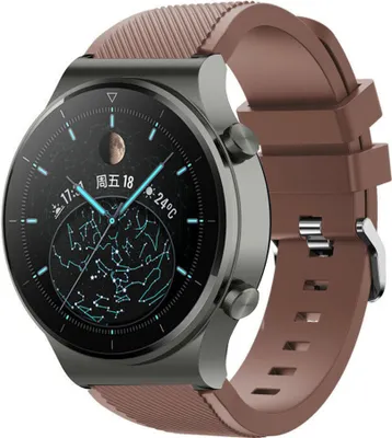 Produktbild von Strap-it Huawei Watch GT 2 Pro Silikonarmband (Kaffeebraun)