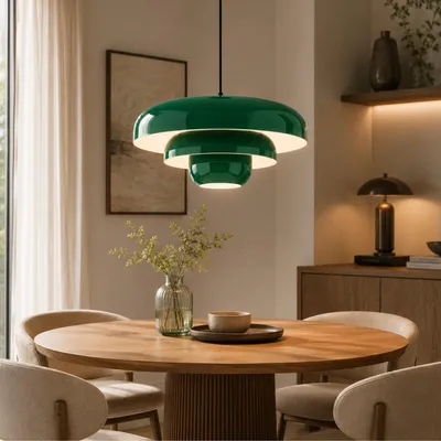 Produktbild von Opviq, Moderne Pendelleuchte in Hellgrün, Metall, Ø43 cm, E27, IP20