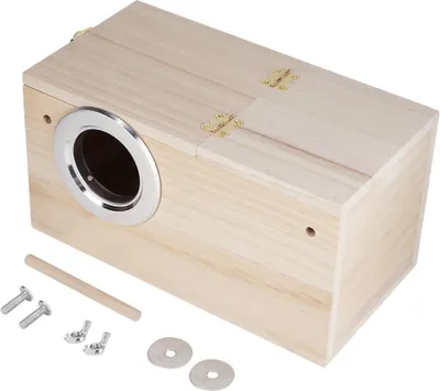 Produktbild von Qualität Holz Haustier Vogel Nest Haus Zucht Box Käfig Zubehör für Papagei (linke Öffnung)