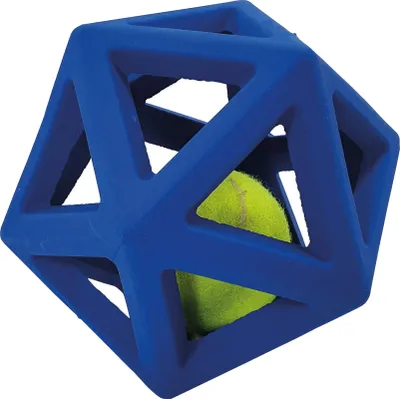 Produktbild von Nobby Hundespielzeug Vollgummi Gitterball mit Tennisball blau