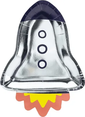 Obrázok produktu pre Papierové taniere Rakety 21,5x29,5 cm, 6ks Party Deco