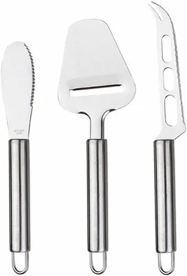 Set von 3 Käsemessern, rostfreier Käse Schneider, Käsewerkzeug zum Schneiden und Teilen von Käse in kleine Stücke, perfekt