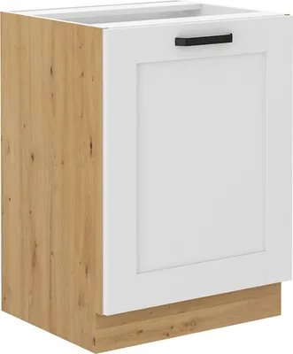 Zdjęcie produktu dla Szafka jednodrzwiowa dolna LAILI – szerokość 60 cm, biała/dąb artisan