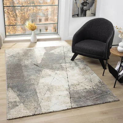 Produktbild von Kurzflor Teppich Modern Wohnzimmer Schlafzimmer Weich mit Muster