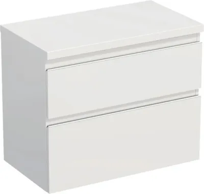 Produktbild von Jungborn Waschtischunterschrank TRENTA BxHxT 76,7 x 64,6 x 44,5 cm Frontfarbe weiß hochglanz glanz TRE DESK 80 2Z W A001