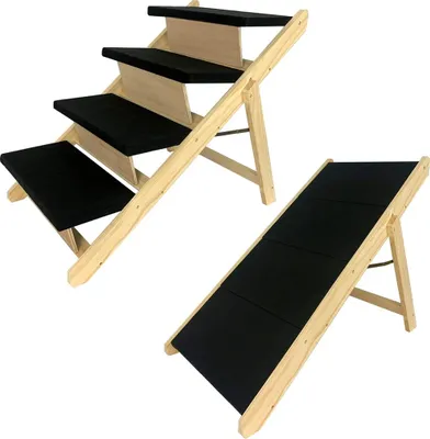 Zdjęcie produktu dla TRMLBE Rampa dla psów 2 w 1 dla małych psów i kotów Składana rampa dla zwierząt Antypoślizgowa rampa dla kotów Udźwig do 80 kg, typ B