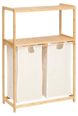 Obrázok produktu pre Bambusová polica s košom na bielizeň TIDY BOX, 72 x 33 x 109 cm