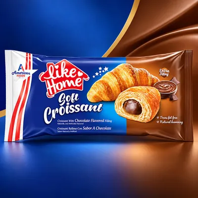 Obrázok produktu pre Like Home, jemné croissantové pečivo s čokoládovou náplňou, 40 g