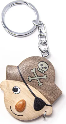Produktbild von Schlüsselanhänger aus Holz - Piratenkopf