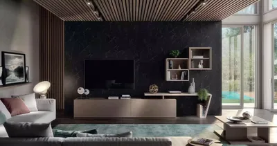 Productafbeelding van Woonkamer, wandmeubel, modern, wandkast, bruin, 360 cm, wandmeubels