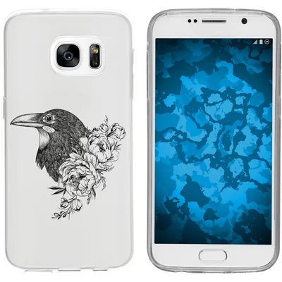 Produktbild von PhoneNatic Case kompatibel mit Samsung Galaxy S7 Silikon-Hülle Floral Rabe M4-1