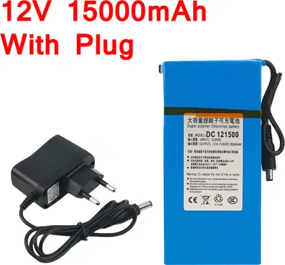 Obrázek produktu pro Nová vysokokapacitní dobíjecí přenosná lithium-iontová baterie DC 12V15000mAh s EU zástrčkou