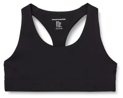 Immagine prodotto di A. Reggiseno sportivo da allenamento per bambine, con schienale a "Y", colore nero, taglia 9 anni