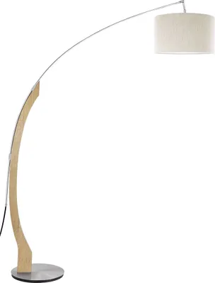 Produktbild von Amos Bogenstehleuchte Asteiche natur Jute Leinenoptik